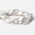 16x12-19x14mm Rosé White Rectangle Freshwater Pearls 16 inch 22 beads - Beadsofcambay.com