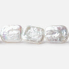 16x12-19x14mm Rosé White Rectangle Freshwater Pearls 16 inch 22 beads - Beadsofcambay.com