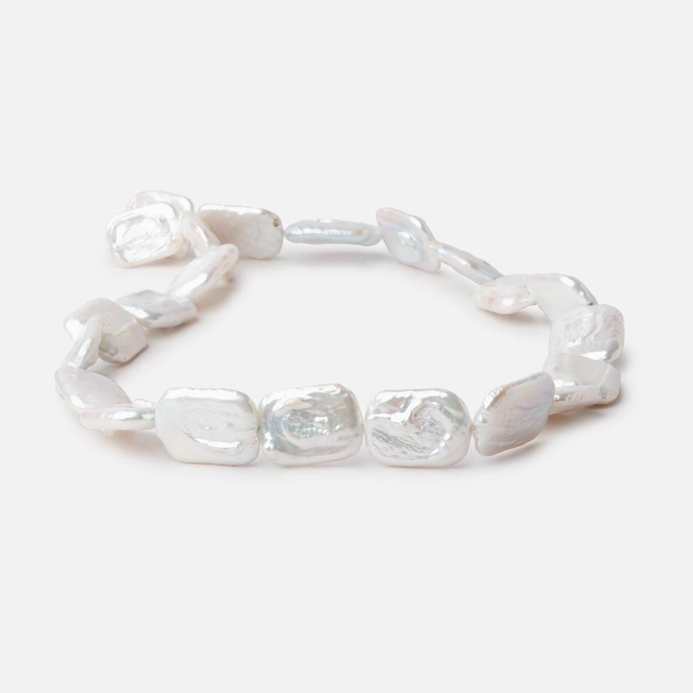 16x12-19x14mm Rosé White Rectangle Freshwater Pearls 16 inch 22 beads - Beadsofcambay.com