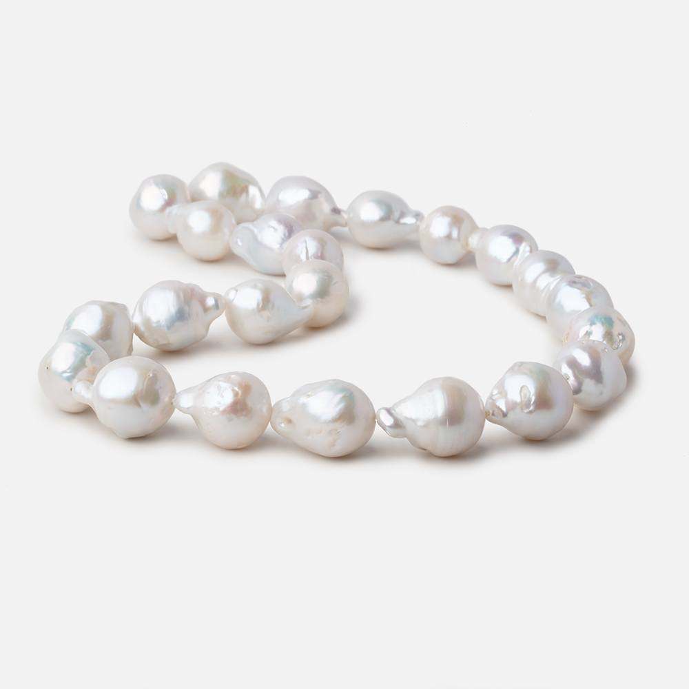 16x12-20x14mm Off White Ultra Baroque Freshwater Pearls 16 inch 23 pieces - Beadsofcambay.com