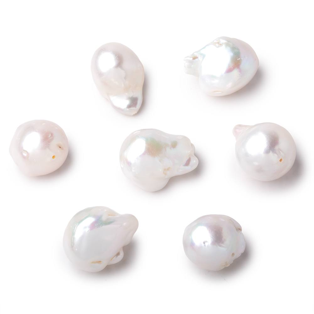 16x12-20x15mm White Ultra Baroque Freshwater Pearl Focal 1 piece - Beadsofcambay.com