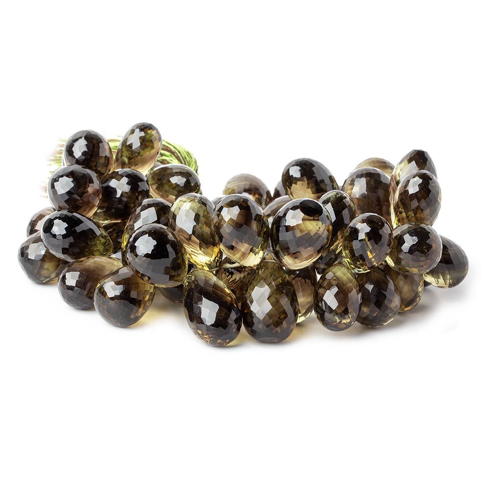 16x12-22x13mm Bi-Colored Quartz Faceted Tear Drop Briolettes 8 inches 52 beads AAA - Beadsofcambay.com