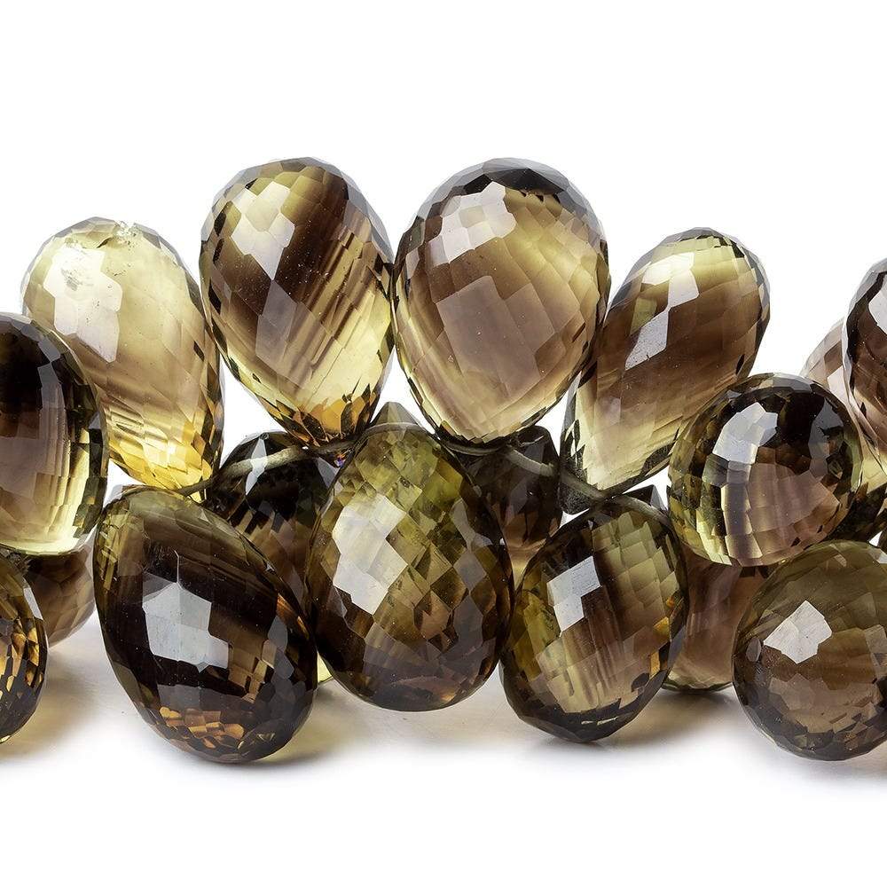 16x12-22x13mm Bi-Colored Quartz Faceted Tear Drop Briolettes 8 inches 52 beads AAA - Beadsofcambay.com