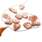 16x12-22x17mm Orange Agate Drusy Freeform Beads 11 pieces - Beadsofcambay.com