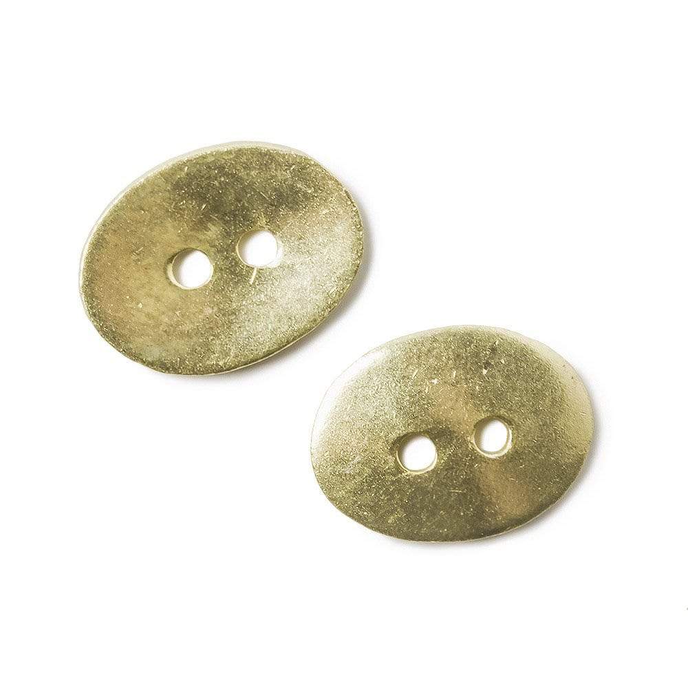 16x12mm 14kt Gold Oval Button 10 pieces - Beadsofcambay.com