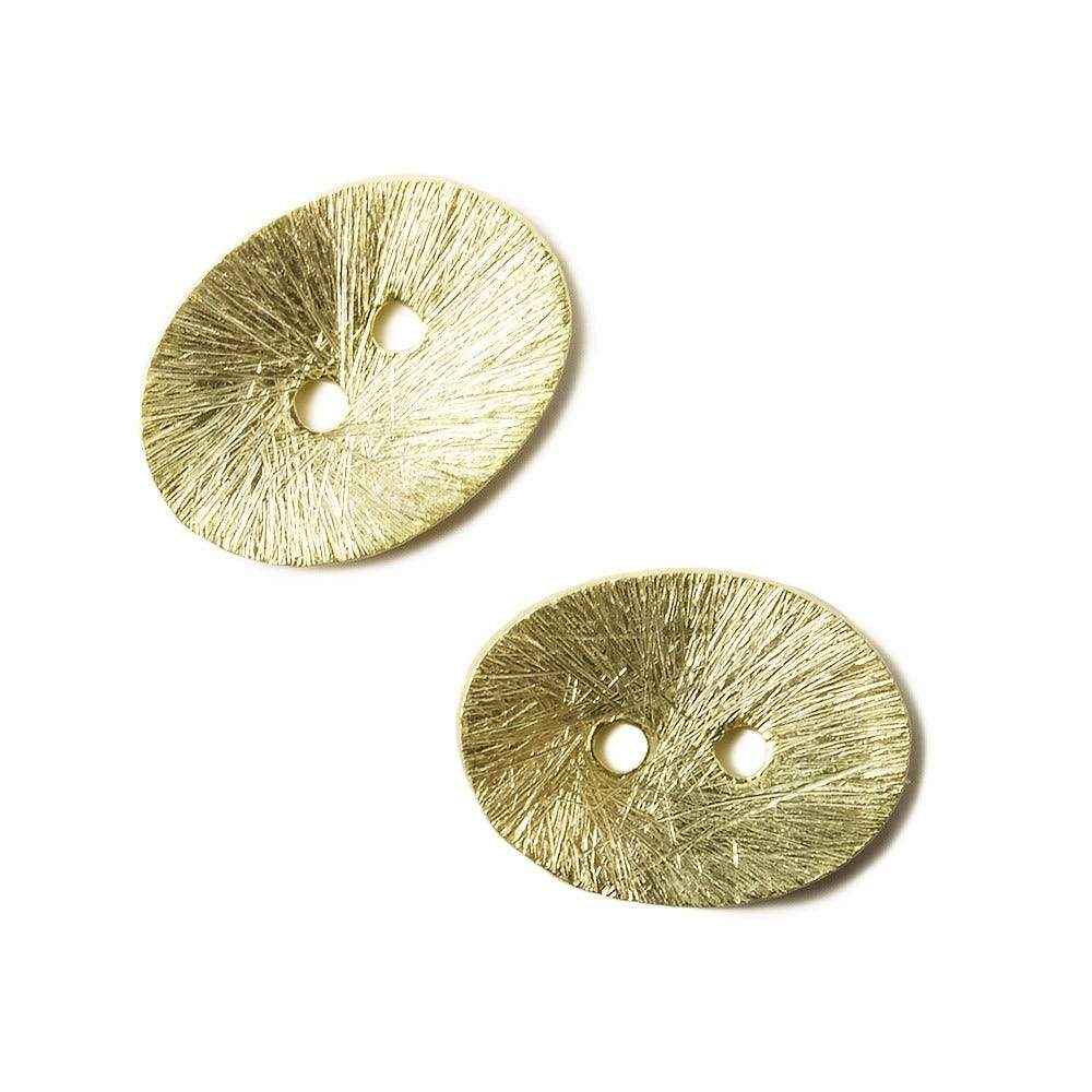 16x12mm 14kt Gold Oval Button Brushed 10 Pcs - Beadsofcambay.com