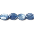 16x12mm Ceylon Blue Kyanite plain oval beads 16 inch 26 pieces AA Grade - Beadsofcambay.com
