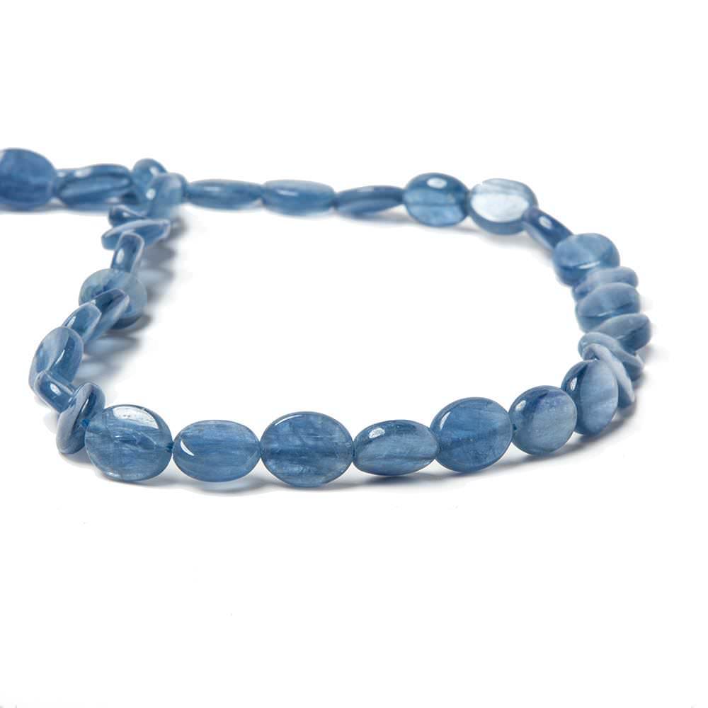 16x12mm Ceylon Blue Kyanite plain oval beads 16 inch 26 pieces AA Grade - Beadsofcambay.com
