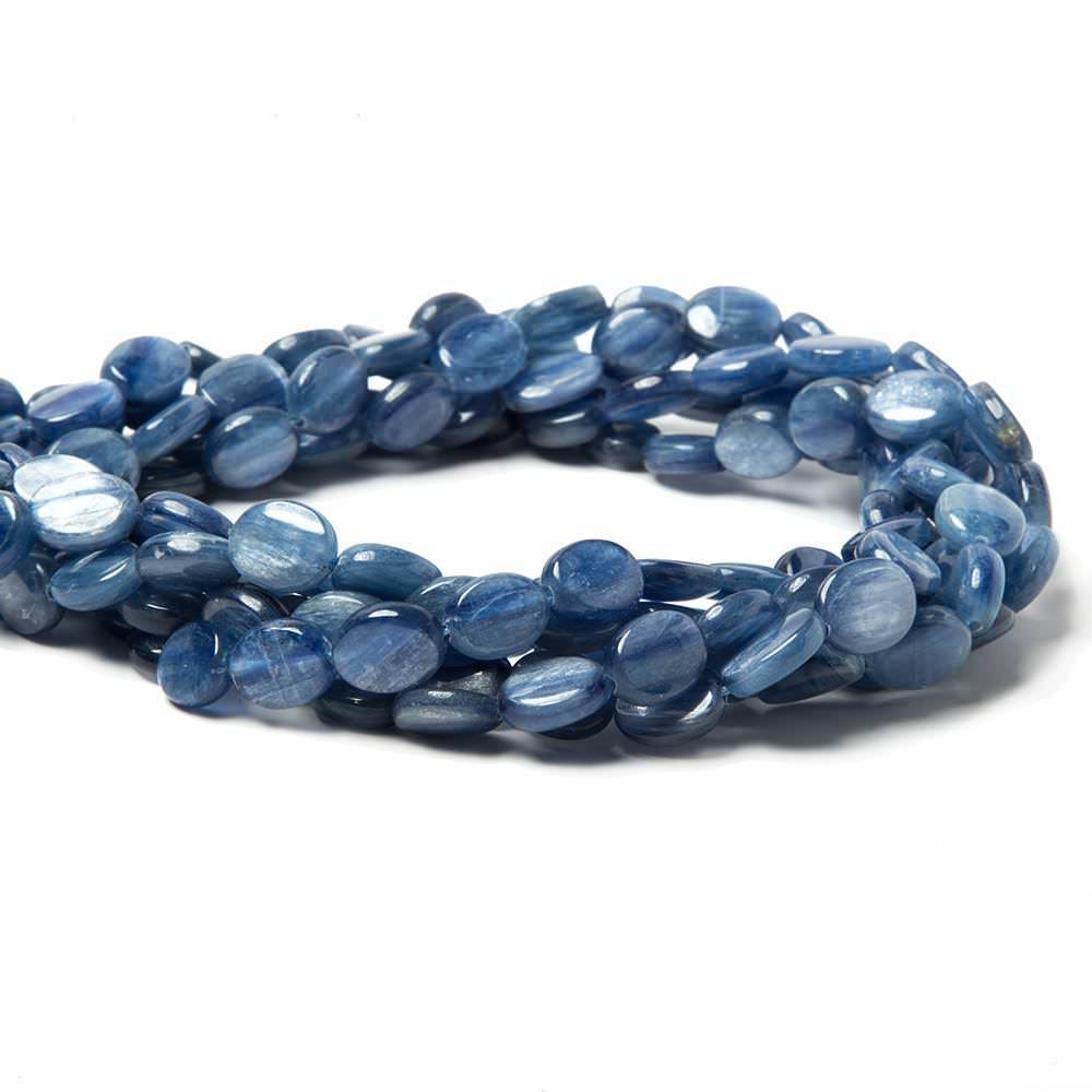 16x12mm Ceylon Blue Kyanite plain oval beads 16 inch 26 pieces AA Grade - Beadsofcambay.com