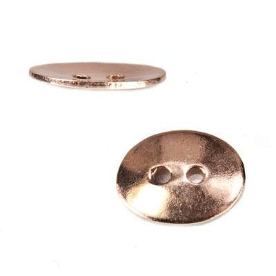 16x12mm Rose Gold Oval Button 10 pieces - Beadsofcambay.com