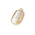 16x12mm Vermeil Bezel Rosé White Rectangle Pearl Pendant 1 Piece - Beadsofcambay.com