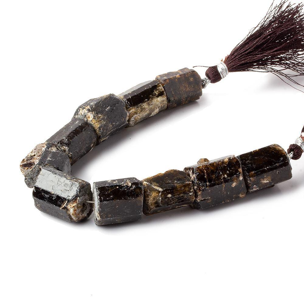 16x12x15-15x13x20mm Chocolate Tourmaline Straight Drill Natural Crystal 9 beads - Beadsofcambay.com