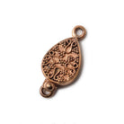 16x12x4mm Copper Box Clasp, Pear Shape With Floral Pattern - Beadsofcambay.com