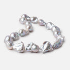 16x13-22x15mm Silver Ultra Baroque Freshwater Pearls 15.5 inch 18 pieces - Beadsofcambay.com
