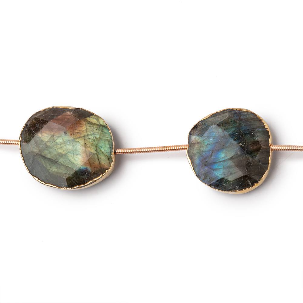 16x13-22x18mm Gold Leafed Labradorite Faceted Nugget Strand 5 Beads - Beadsofcambay.com