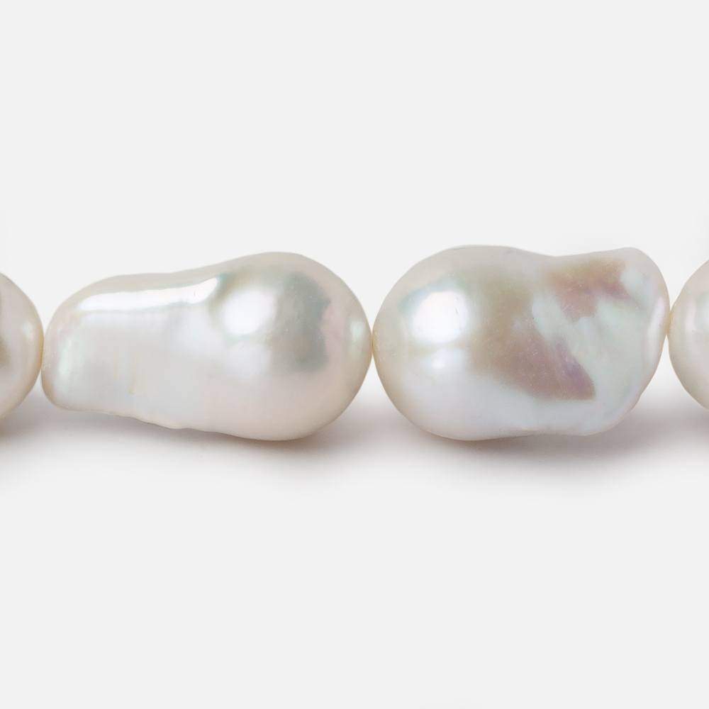 16x13-26x15mm Off White Ultra Baroque Freshwater Pearl 16 inch 18 pieces A - Beadsofcambay.com