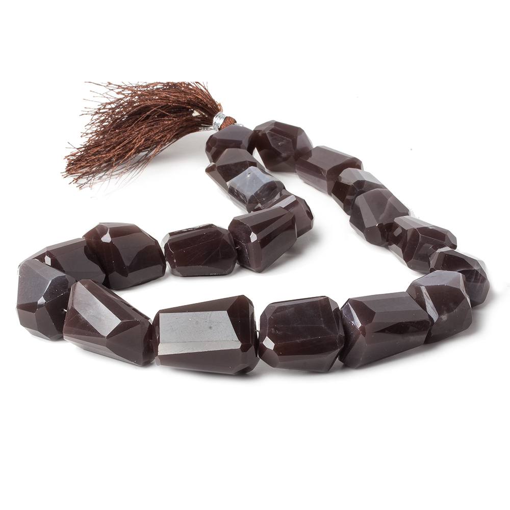 16x13-29x21mm Chocolate Moonstone faceted nugget beads 15 inch 20 pieces - Beadsofcambay.com