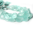 16x13mm Sea Blue Chalcedony straight drilled faceted nugget beads 8 inch 12 pieces A - Beadsofcambay.com