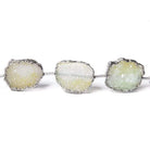 16x13mm Silver Edged White Drusy Slice Strand 10 pieces - Beadsofcambay.com