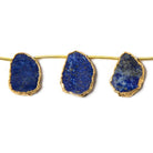 16x13mm to 17x13mm Gold Leafed Lapis Top Drilled Slices 8 inch 10 pieces - Beadsofcambay.com
