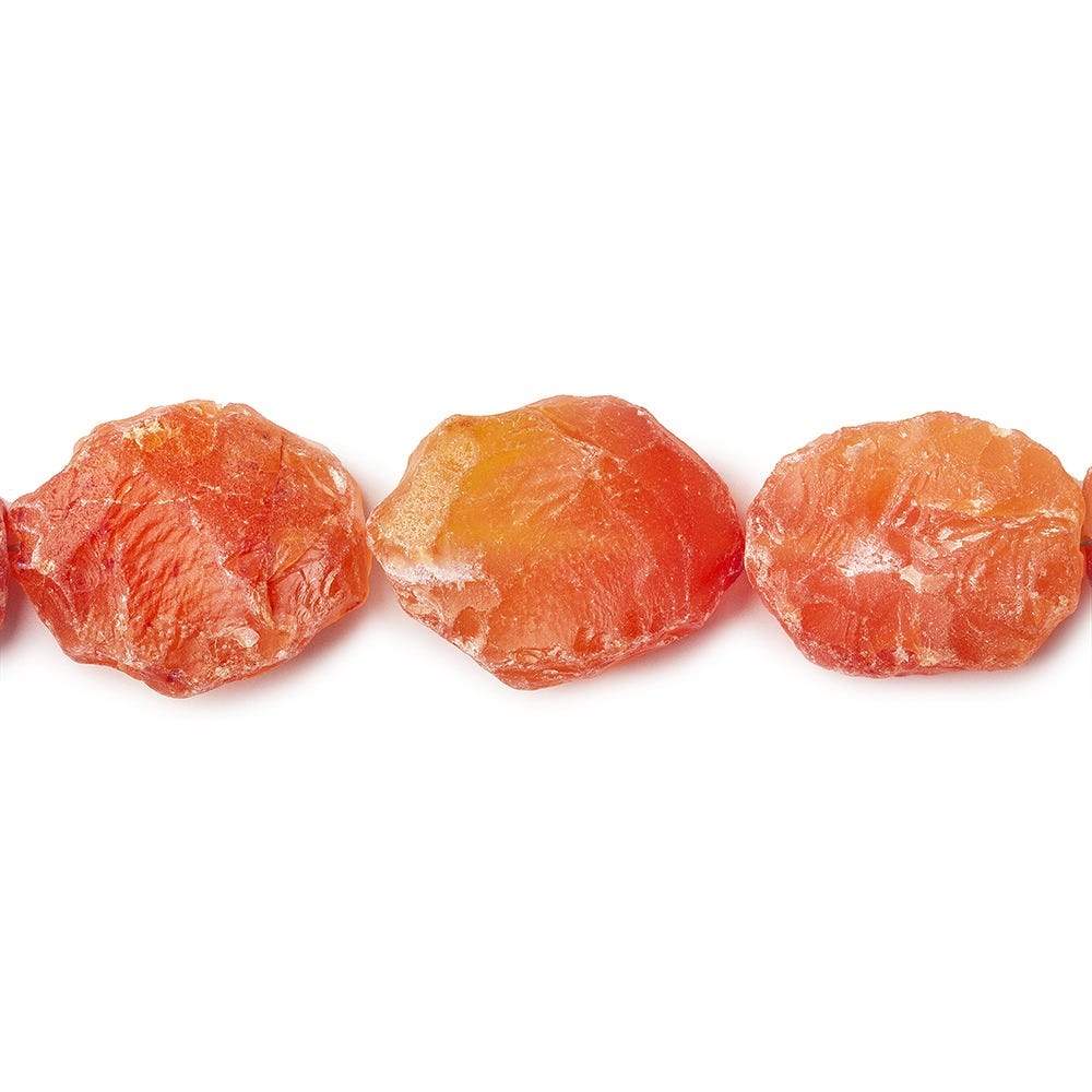 16x13x5-20x16x6mm Pumpkin Orange Agate Hammer Faceted Oval Beads 8 inch 14 pcs - Beadsofcambay.com
