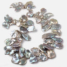 16x14-23x20mm Silver Peacock Ultra Keshi Freshwater Pearls 16 inch 41 pcs AAA - Beadsofcambay.com