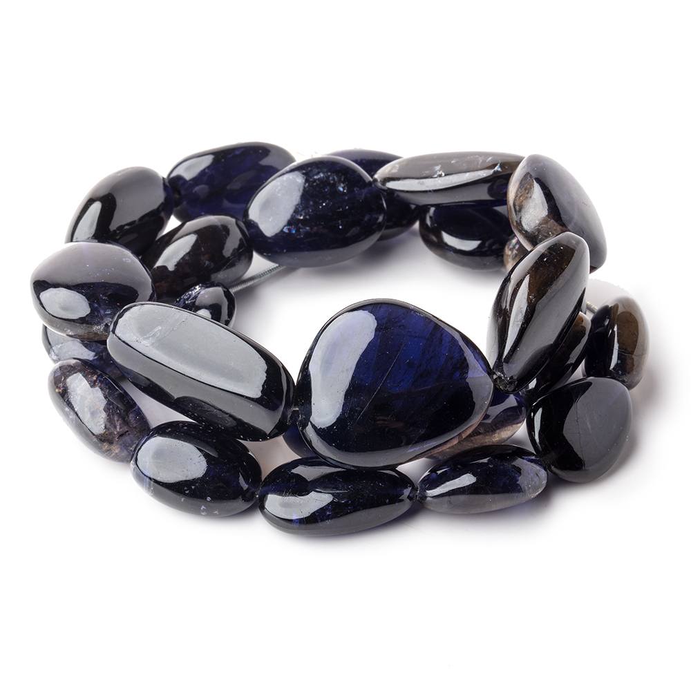 16x14-30x16mm Iolite plain nugget beads 20 inch 25 beads AAA+ - Beadsofcambay.com