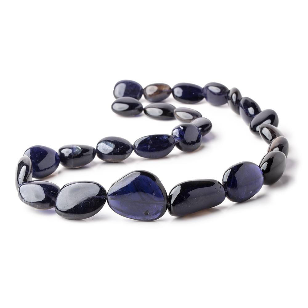 16x14-30x16mm Iolite plain nugget beads 20 inch 25 beads AAA+ - Beadsofcambay.com