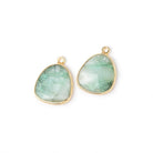 16x15mm Vermeil Bezel Chrysoprase Faceted Freeform Set of 2 Pendants - Beadsofcambay.com