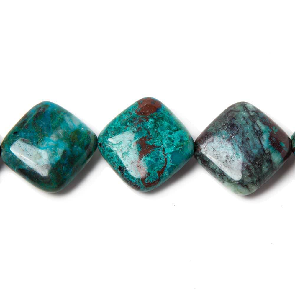 16x16mm Chrysocolla plain pillow beads 16 inch 24 pieces A Grade - Beadsofcambay.com