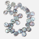 16x17-19x20mm Silver Peacock Top Drilled Ultra Keshi Pearls 16 inch 36 pieces AA - Beadsofcambay.com