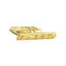 16x19mm Vermeil Rectangular Granulated Bead Floral Toggle 1 piece - Beadsofcambay.com