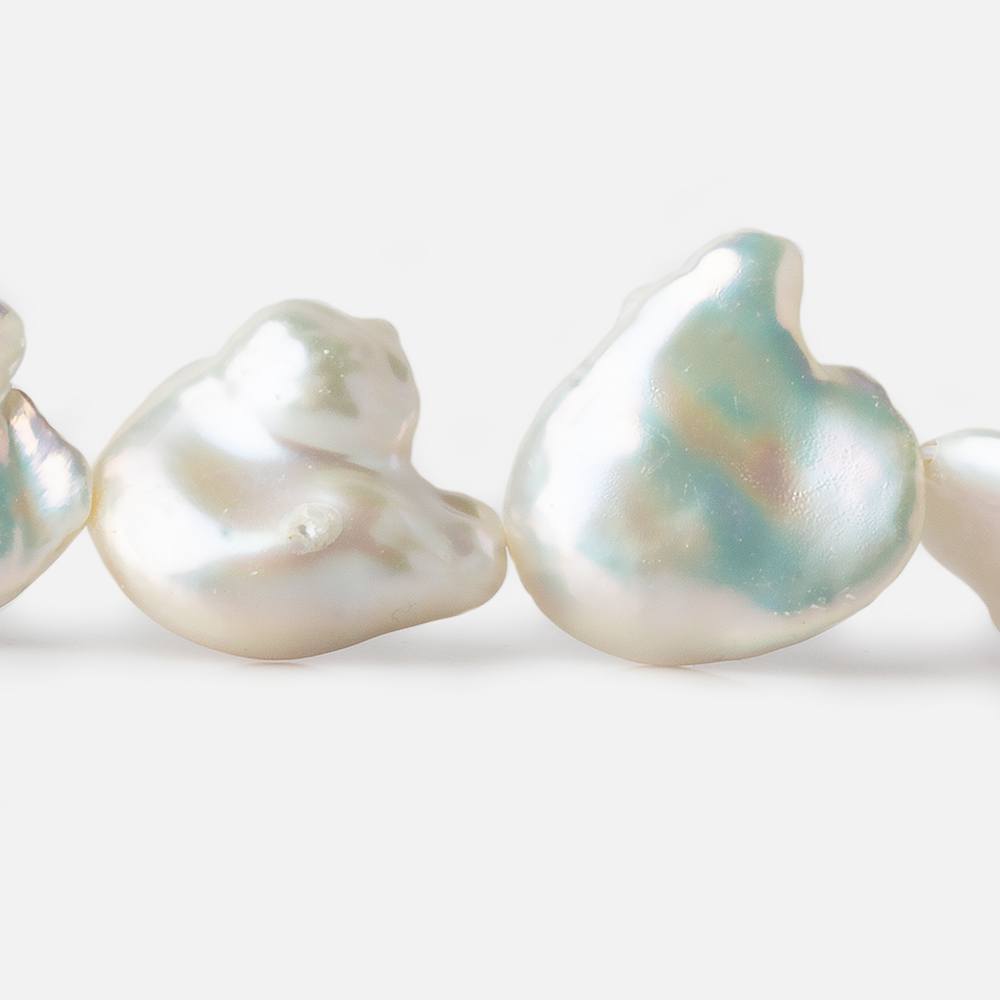 16x20-20x22mm Off White Ultra Baroque Freshwater Pearl 16 inch 20 pieces A - Beadsofcambay.com