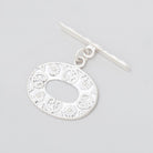 16x21.5mm Sterling Silver Oval Toggle with Twisted Rope Design 1 piece - Beadsofcambay.com