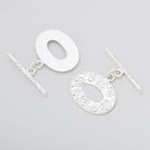 16x21.5mm Sterling Silver Oval Toggle with Twisted Rope Design 1 piece - Beadsofcambay.com