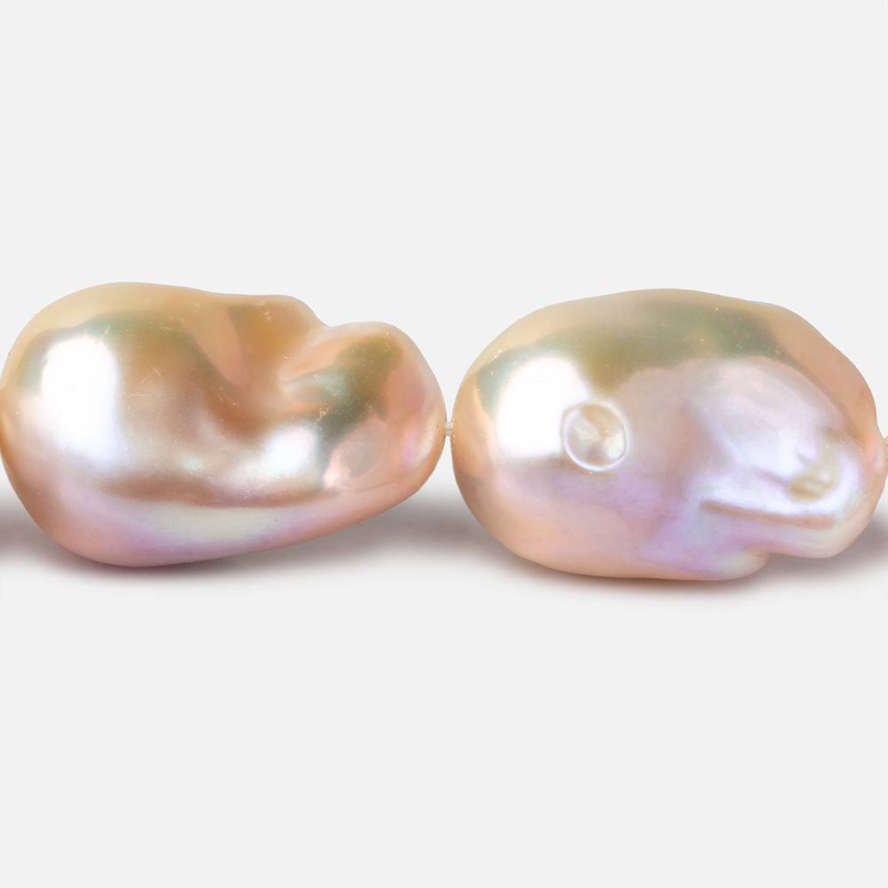 16x24-17x29mm Blush Pink Ultra Baroque Freshwater Pearls 16 inch 16 pieces AAA grade - Beadsofcambay.com