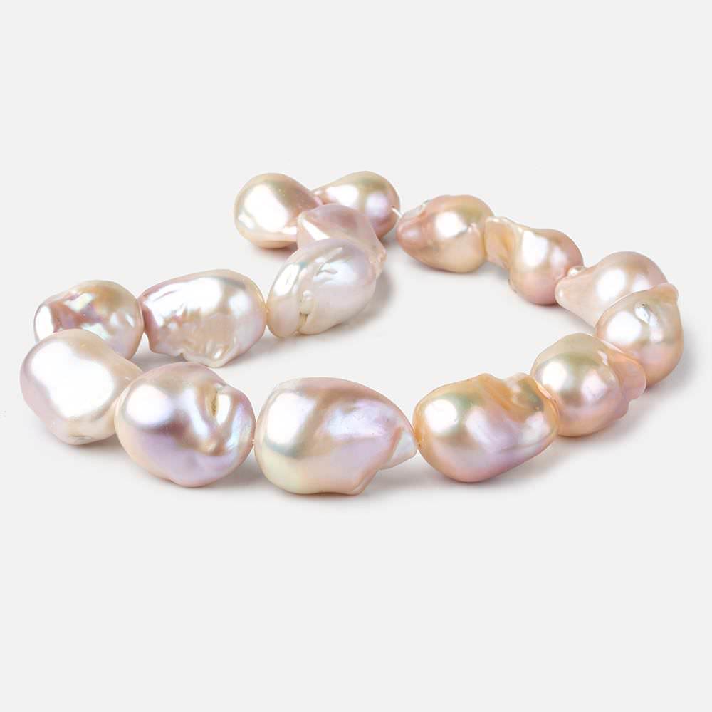 16x24-17x29mm Blush Pink Ultra Baroque Freshwater Pearls 16 inch 16 pieces AAA grade - Beadsofcambay.com