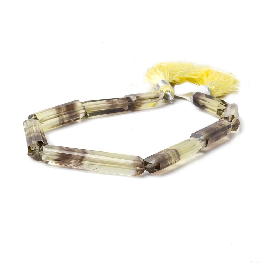 16x5-32x5mm BiColor Quartz faceted elongated tubes 8 inch 9 beads AA Grade - Beadsofcambay.com