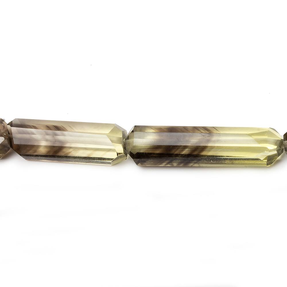 16x5-32x5mm BiColor Quartz faceted elongated tubes 8 inch 9 beads AA Grade - Beadsofcambay.com