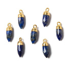 16x5mm Gold Leafed Lapis Lazuli Spike Pendant 1 piece - Beadsofcambay.com