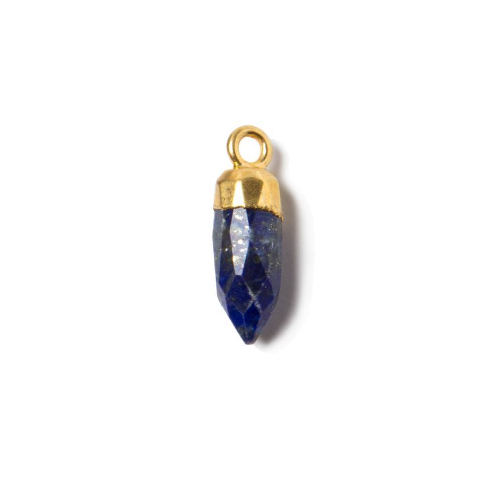 16x5mm Gold Leafed Lapis Lazuli Spike Pendant 1 piece - Beadsofcambay.com
