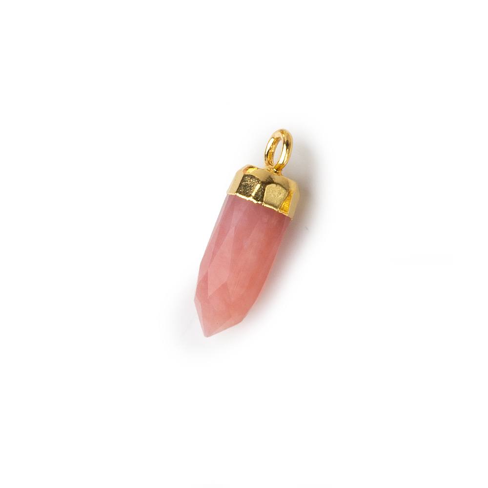 16x5mm Gold Leafed Pink Peruvian Opal Spike Pendant 1 piece - Beadsofcambay.com