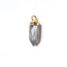16x5mm Gold Leafed Platinum Grey Moonstone Spike Pendant 1 piece - Beadsofcambay.com