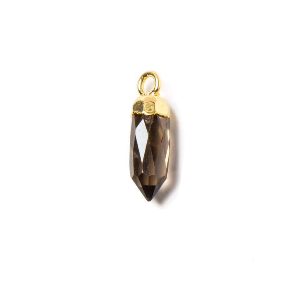 16x5mm Gold Leafed Smoky Quartz Spike Pendant 1 piece - Beadsofcambay.com