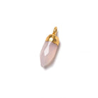 16x6mm Gold Leafed Rose Quartz Spike Pendants 1 piece - Beadsofcambay.com