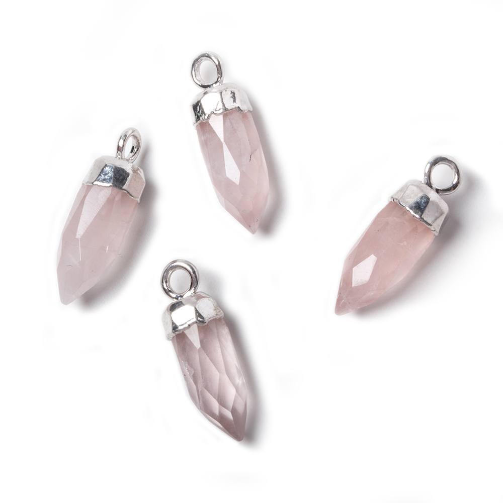 16x6mm Silver Leafed Rose Chalcedony Spike Pendants 1 piece - Beadsofcambay.com