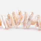 16x7-29x9mm Peach Side Drill Biwa Freshwater Pearls 15 inch 48 Beads - Beadsofcambay.com