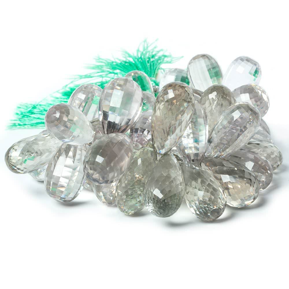 16x8-24x12mm Prasiolite Faceted Tear Drops 7.5 inch 49 Beads AAA - Beadsofcambay.com