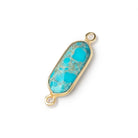 16x8mm Vermeil Bezel Turquoise Howlite Modified Marquise Connector 1 piece - Beadsofcambay.com