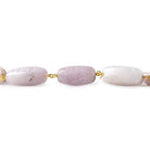 16x9-21x10mm Kunzite elongated plain nugget Vermeil Chain by the foot - Beadsofcambay.com